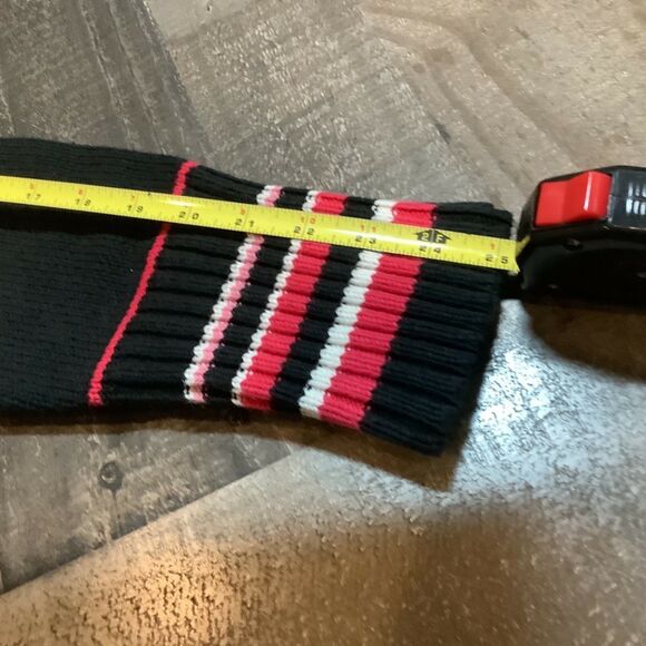 Liz Claiborne Sweater Size L Black Pink stripe 1/4 button - Picture 7 of 8